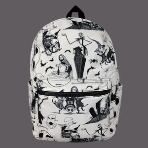 Disney Nightmare Before Christmas Laptop Backpack All Over Print White Bioworld